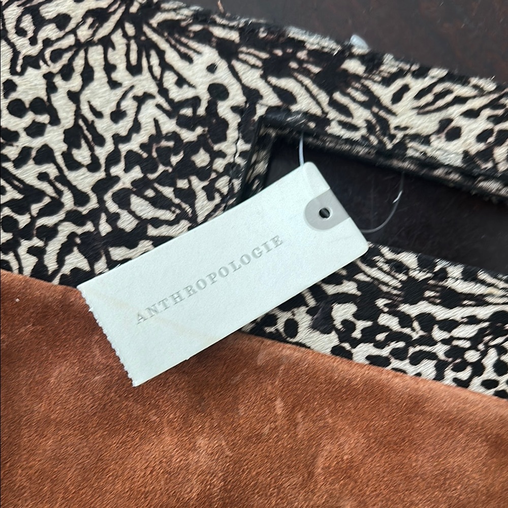 Anthropologie Suede Brown and Black Patterned Women's Bag - Picture 4 of 6